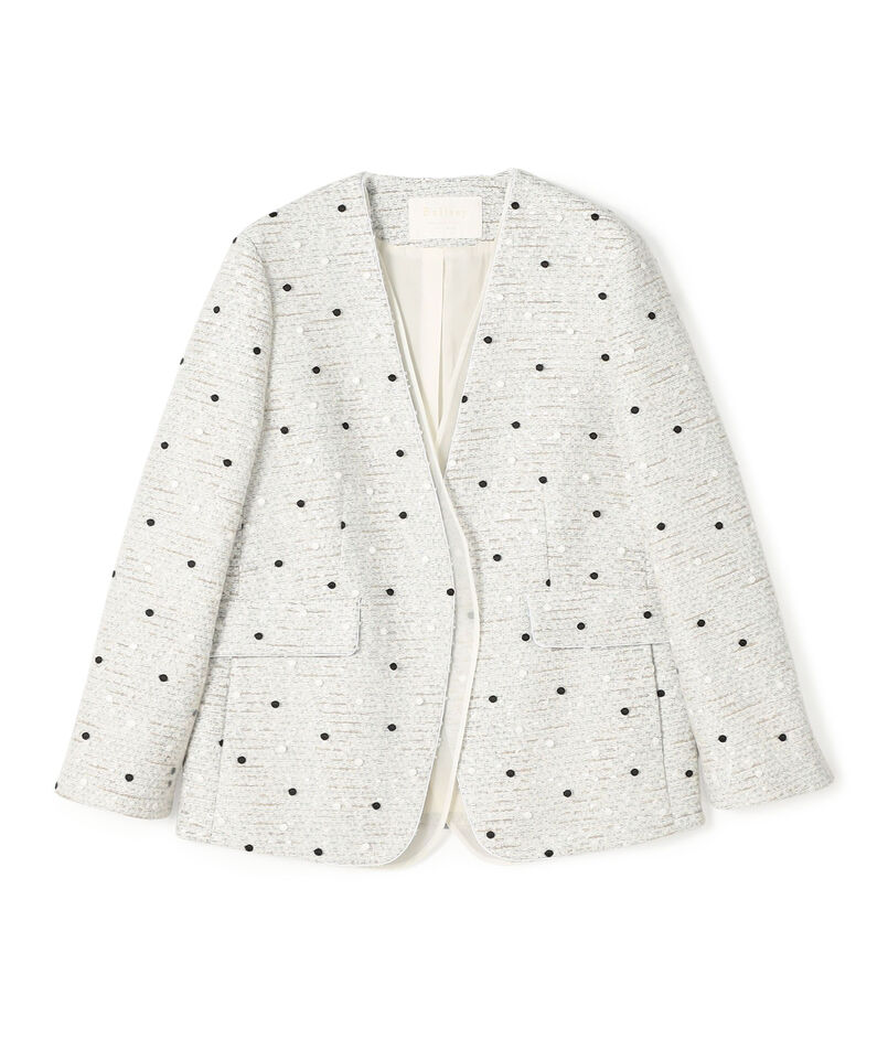 【WEB先行予約】ラッピングツイード Vカラージャケット