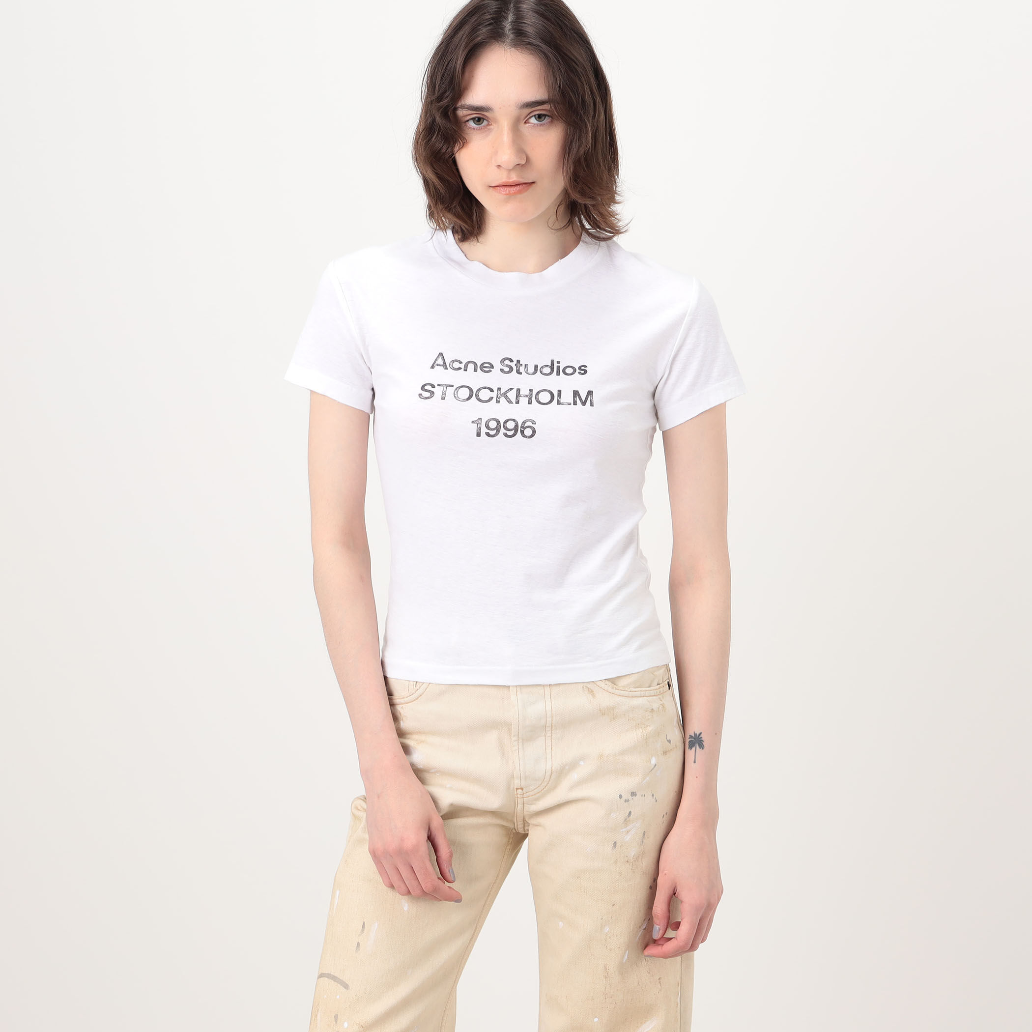 Acne Studios コットンリネン ロゴTシャツ｜トゥモローランド 公式サイト