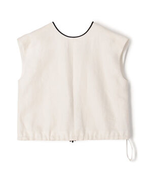 リネンヘリンボーン キャップスリーブトップ