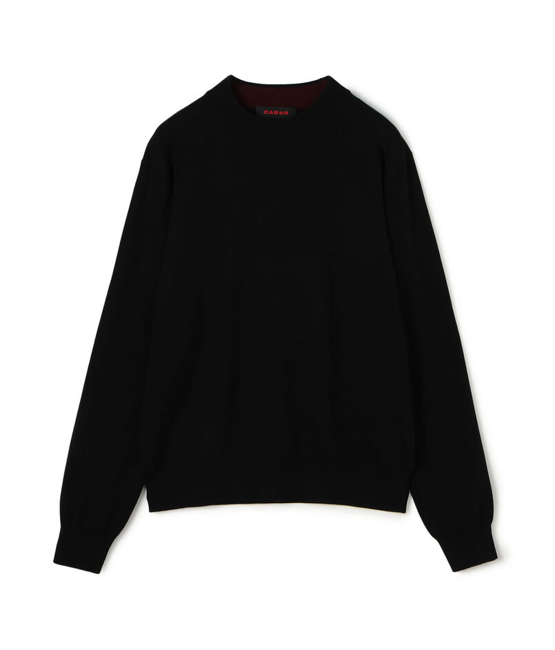 コットンカシミヤ プレーンモックネックプルオーバー