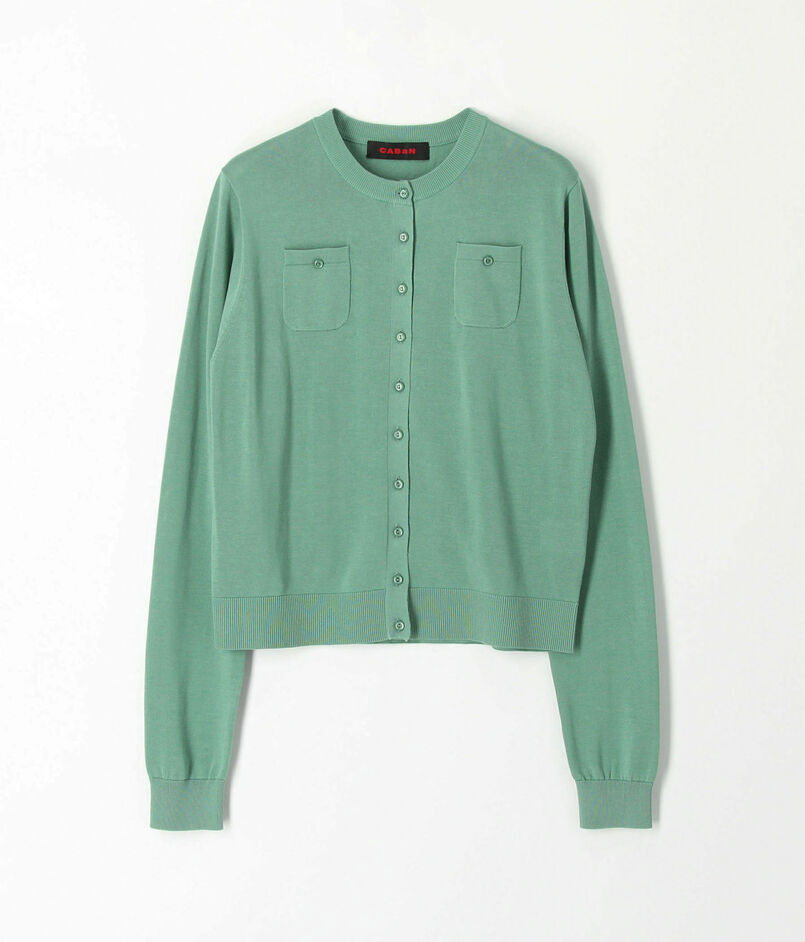 ■コットン ロングスリーブポケットカーディガン