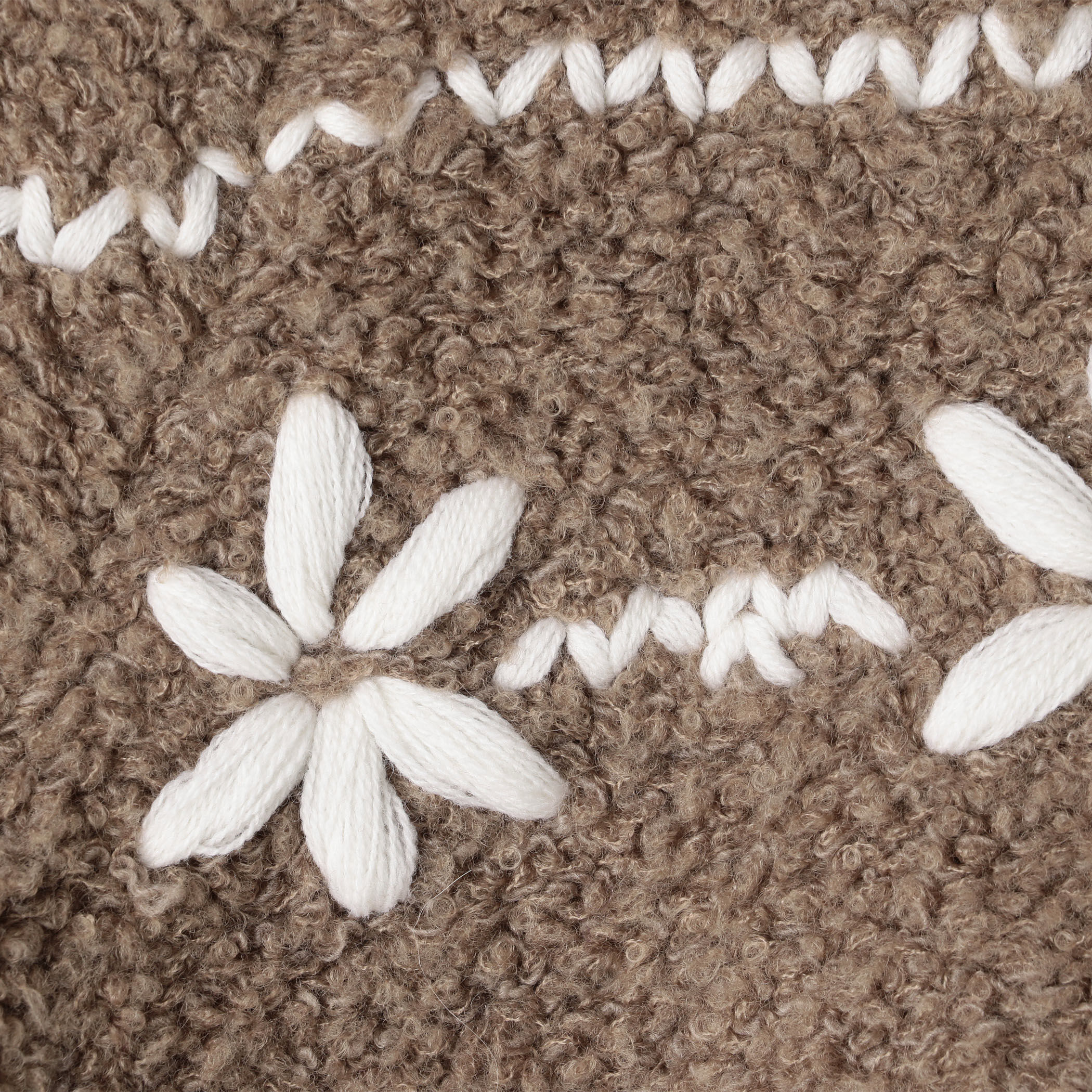 ムートンエンブロイダリー クルーネックカーディガン