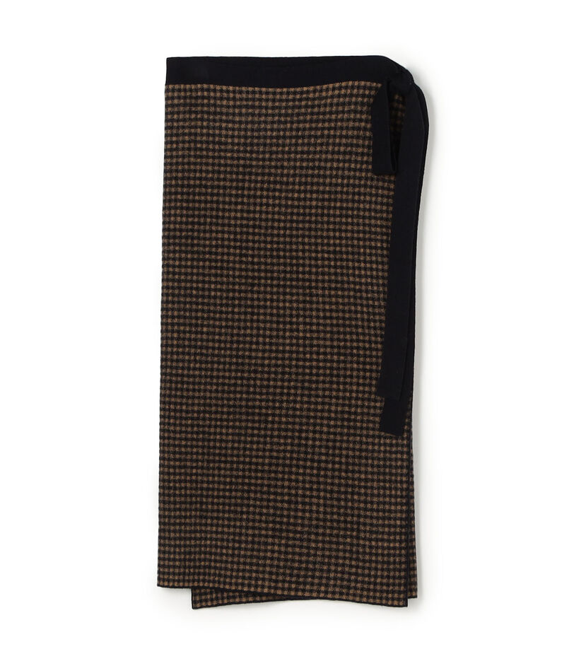 ウールナイロンジャカード ラップスカート