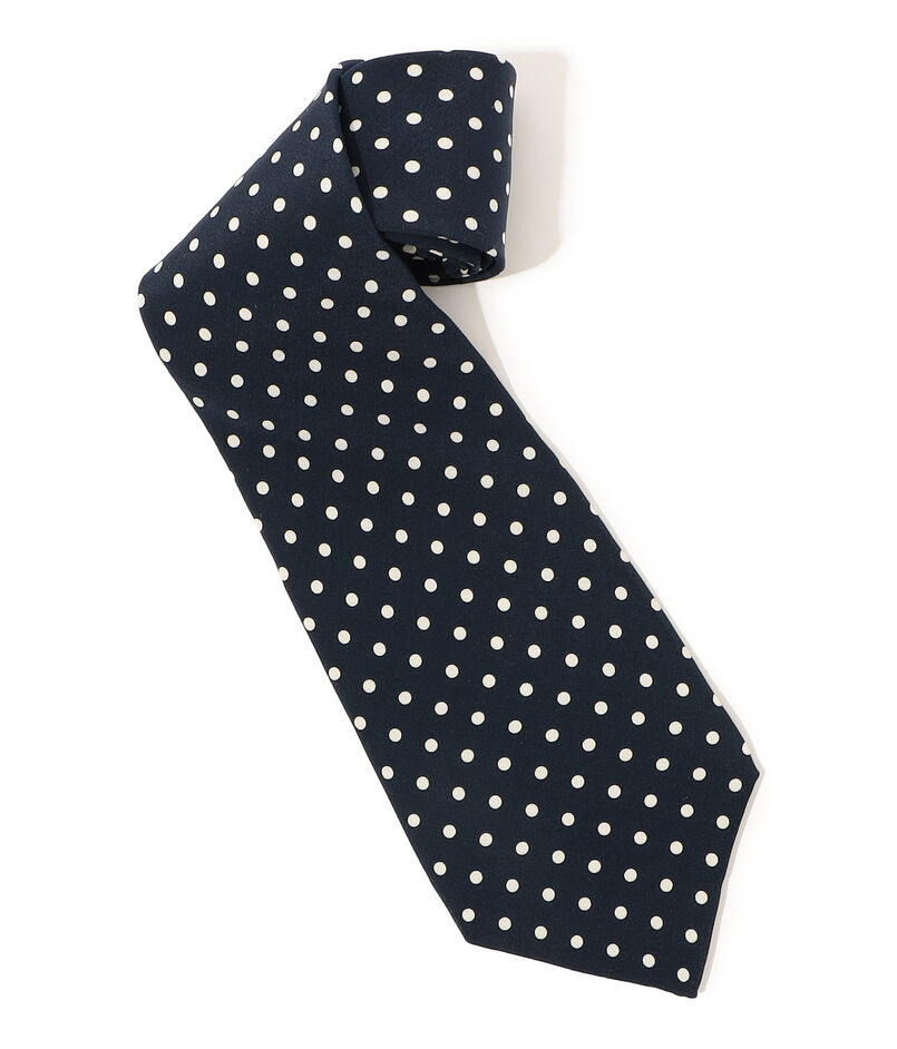 MAISON et VOYAGE シルクプリント 4mmドット ワイドタイ