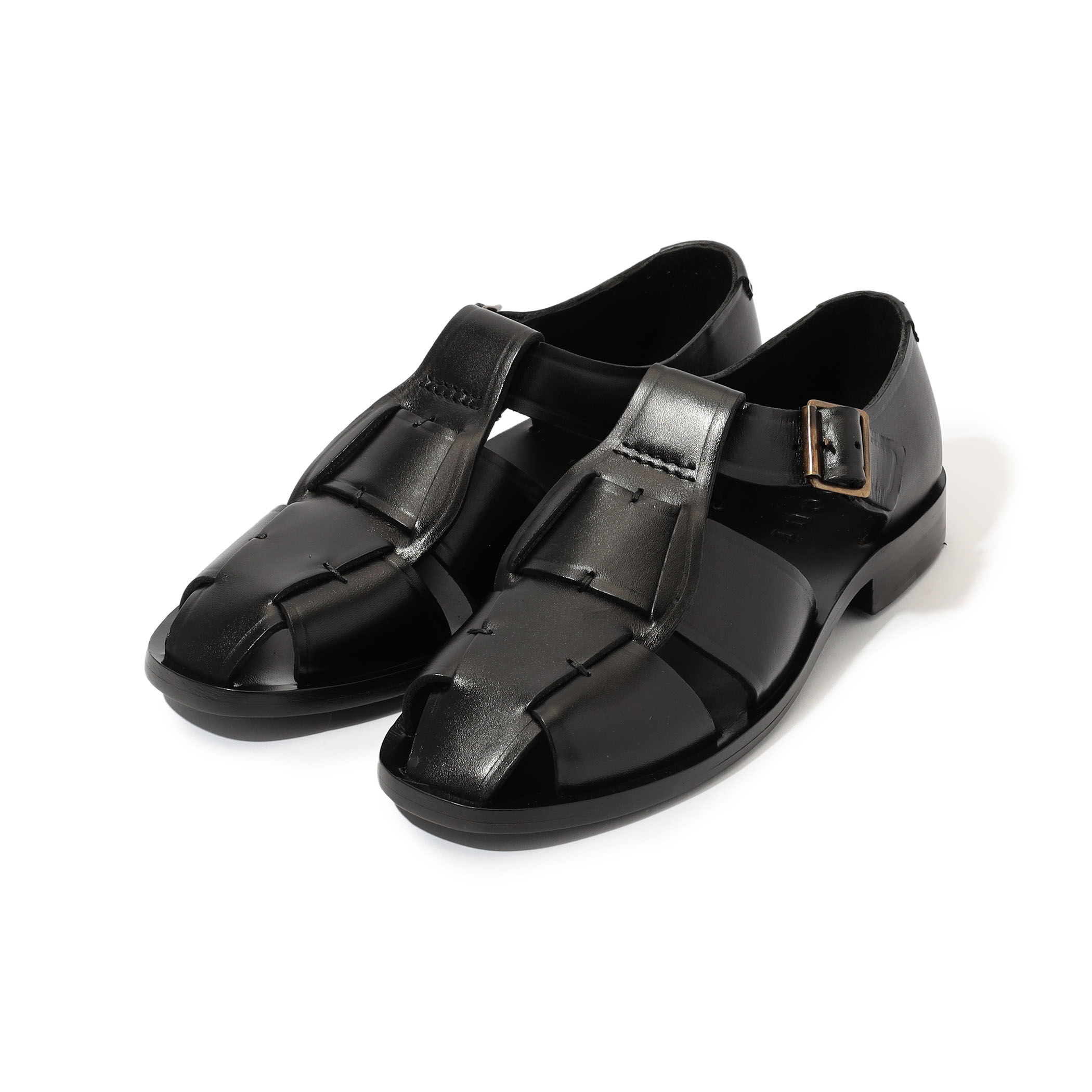 【saku】トゥモローランド グルカサンダル 37 ブラック パラブーツ×トゥモローランドの限定メンズグルカサンダル、洗練オール