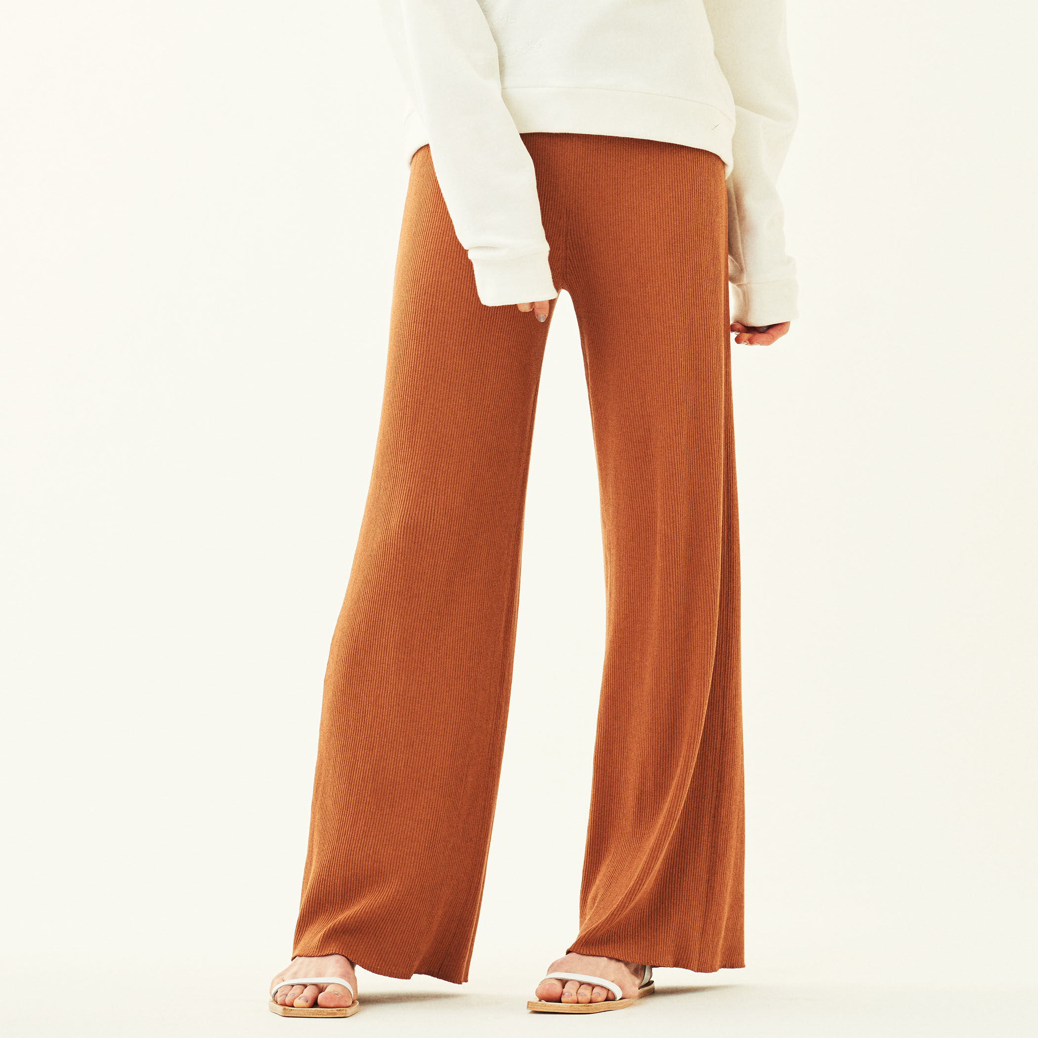 【VICTORIA BECKHAM】ギャザー コットン ストレートパンツ VICTORIA VICTORIA BECKHAM ストレートパンツ