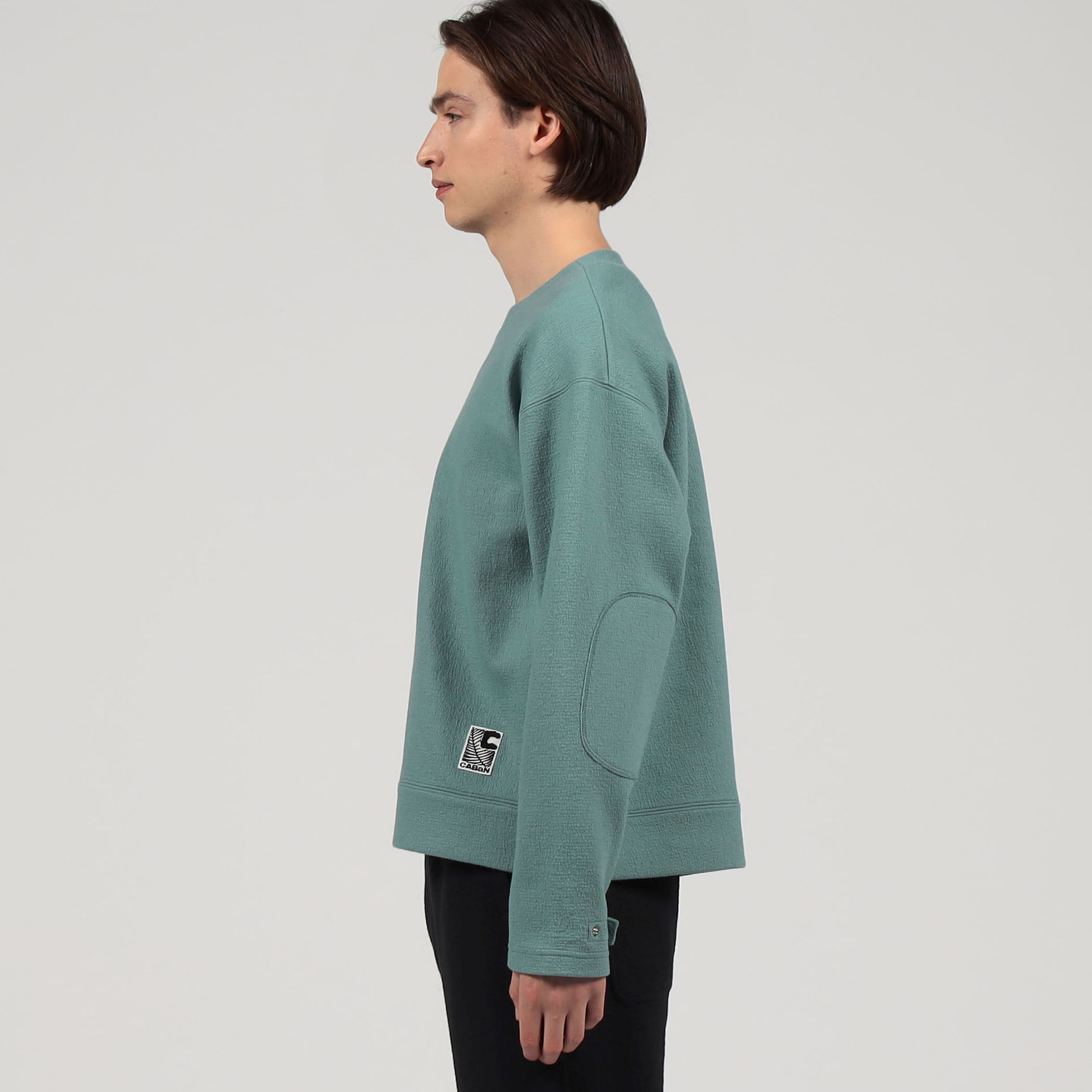 CABaN ウールコットンダブルフェイス クルーネックプルオーバー