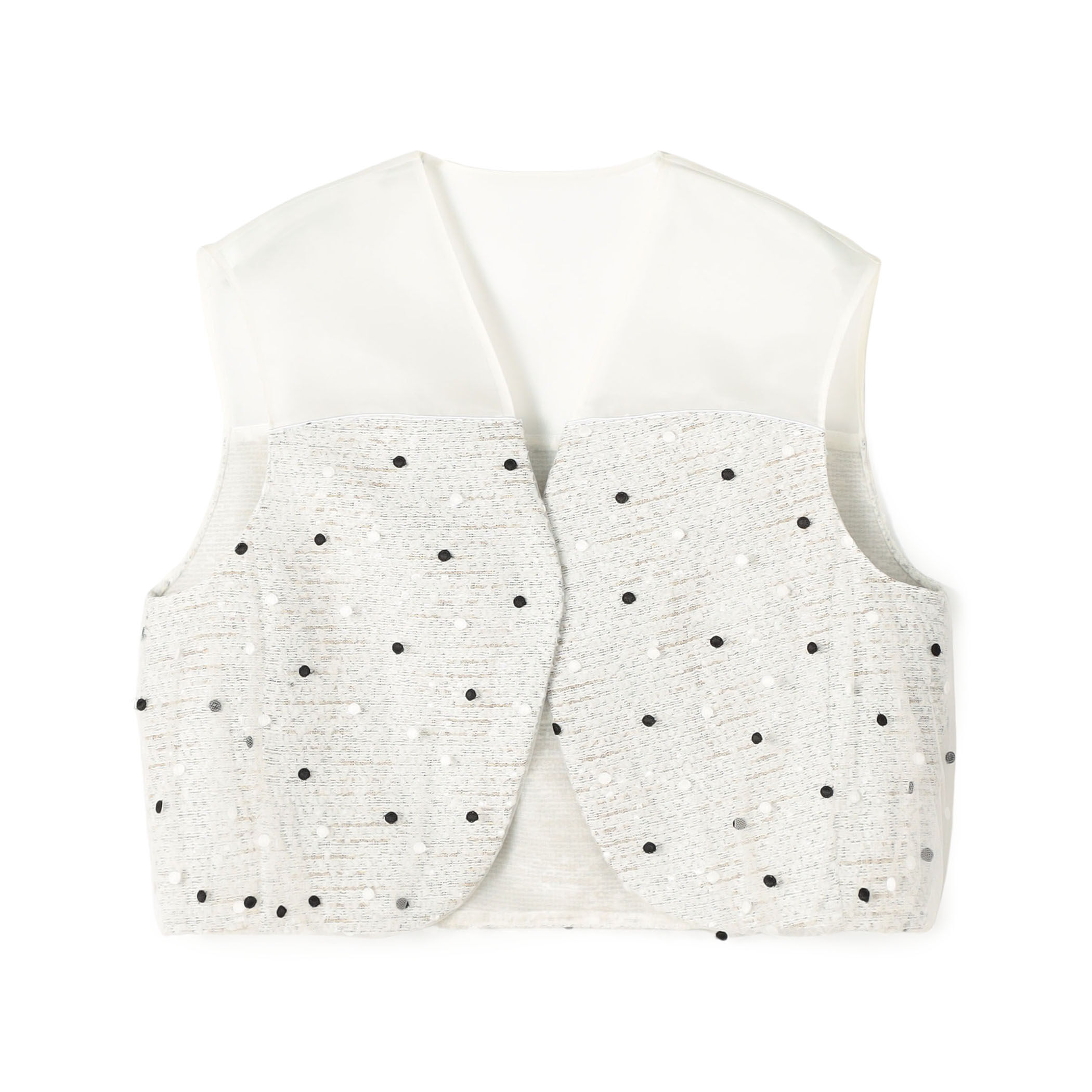 WEB先行予約】ラッピングツイード Vカラーショートジレ