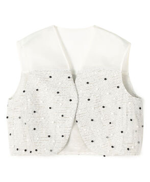 【WEB先行予約】ラッピングツイード Vカラーショートジレ