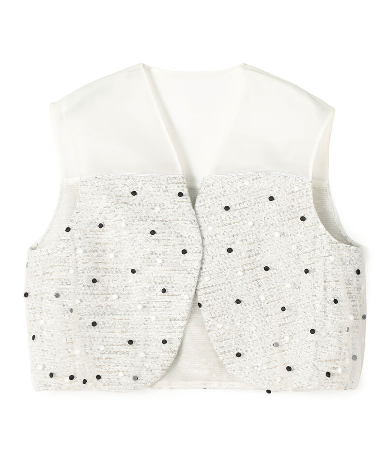 【WEB先行予約】ラッピングツイード Vカラーショートジレ