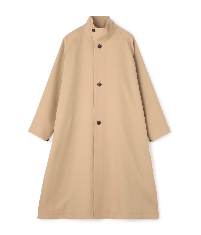 ウールギャバジン スタンドカラーコート