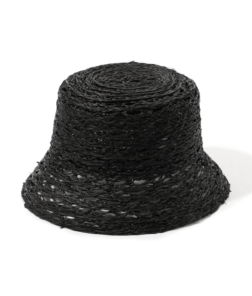 KIJIMA TAKAYUKI RAFFIA HONEYCOMB BRAID BUCKET HAT