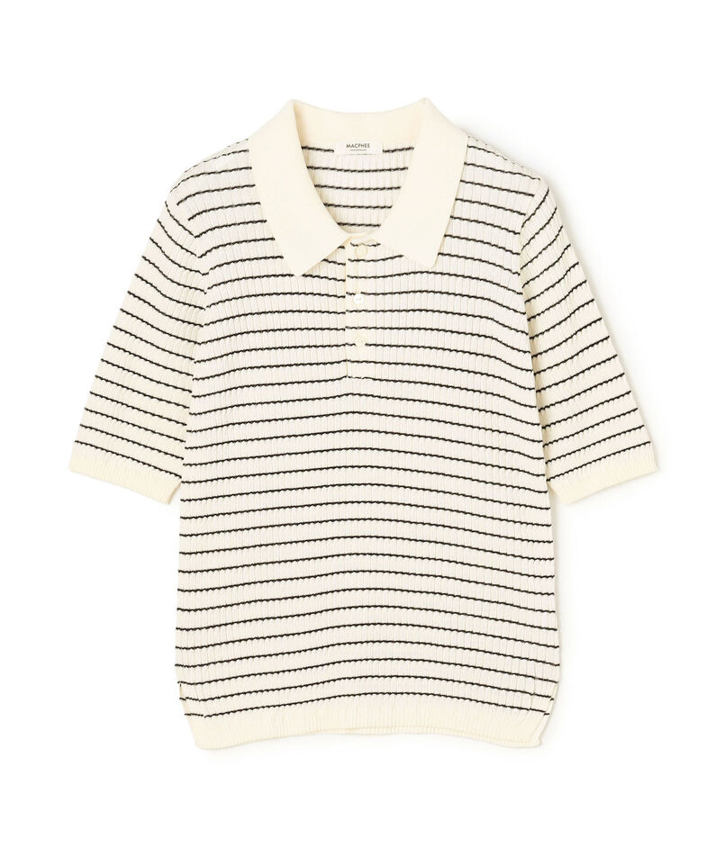 コットンナイロンケーブル ポロプルオーバー