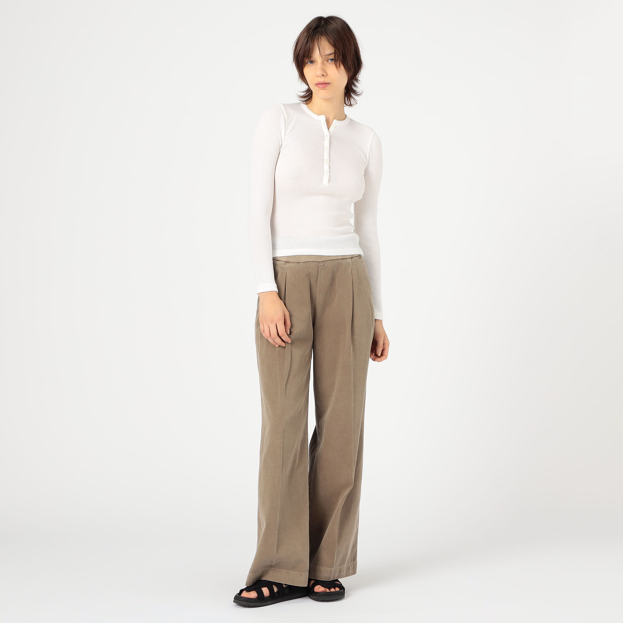 コットンウールリブ ヘンリーネックプルオーバー WCGR3274