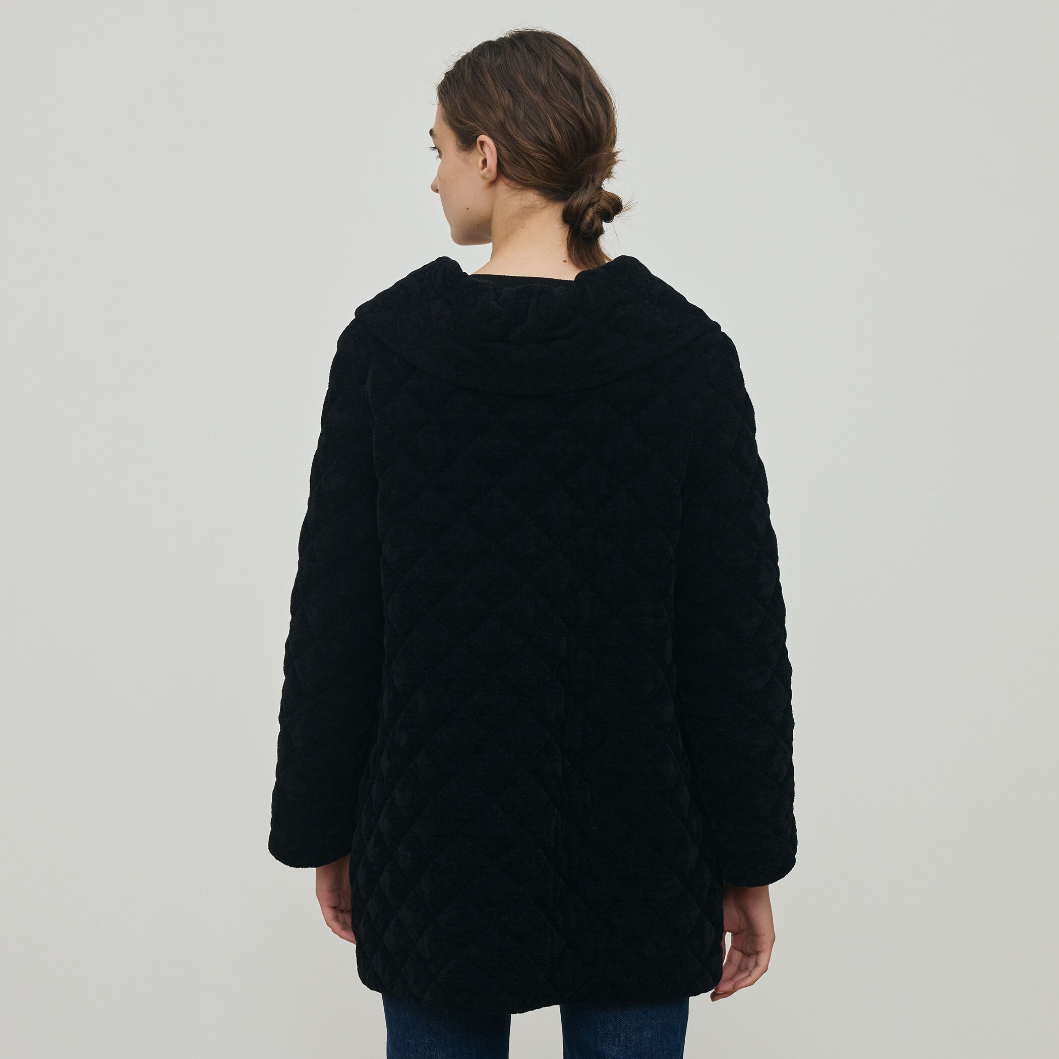 キルティングベロアニット ビックカラーコート｜トゥモローランド 公式通販