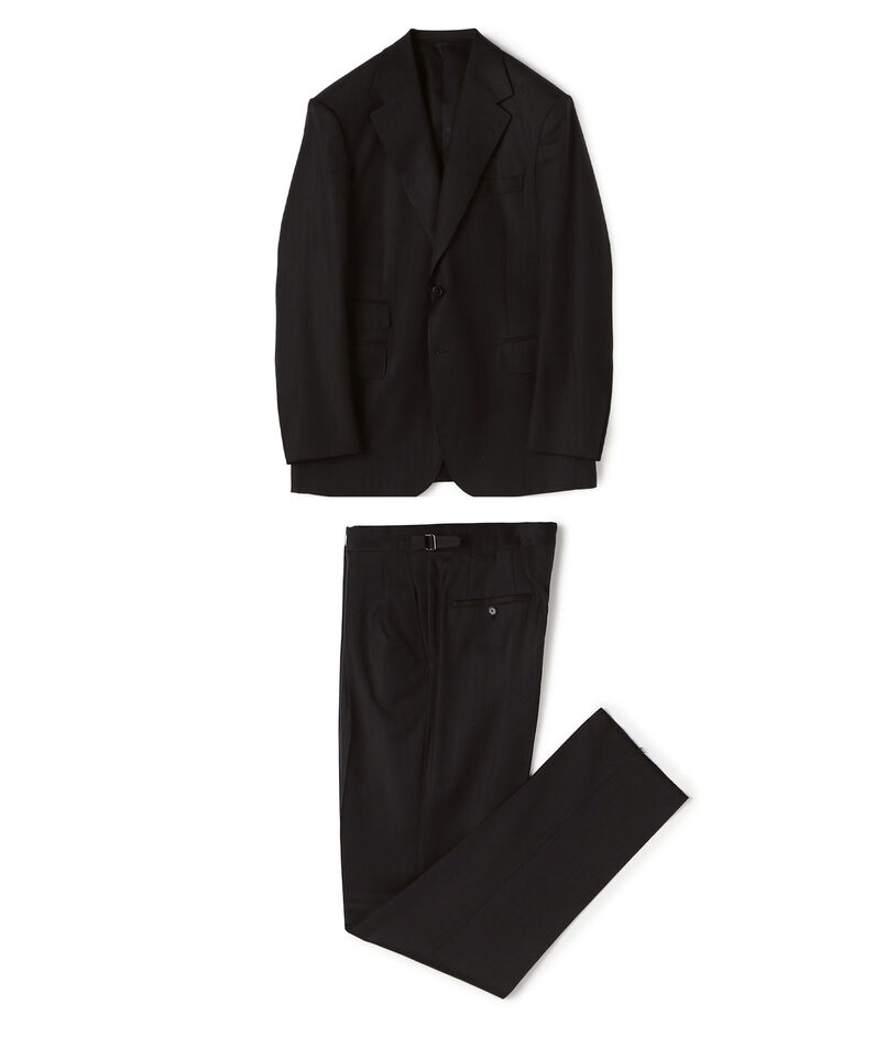 ウールツイル オルタネートストライプ シングルブレステッド 2Bスーツ CERRUTI