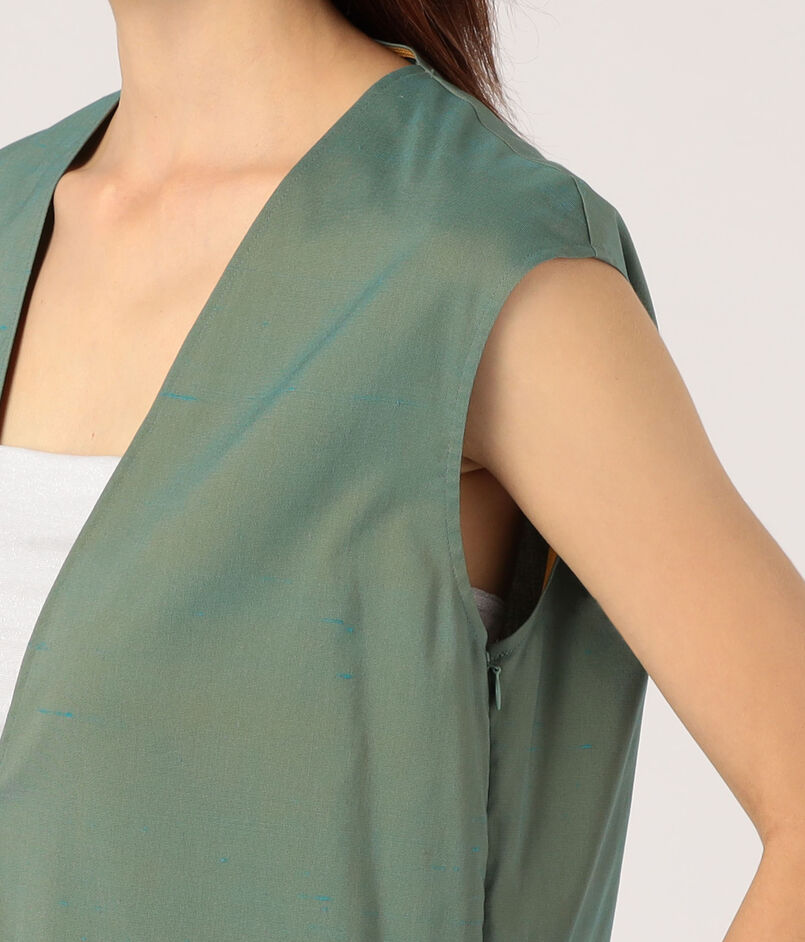 CABaN シルクネップストレッチ Vネックロングワンピース CABaN シルクネップストレッチ Vネックロングワンピース