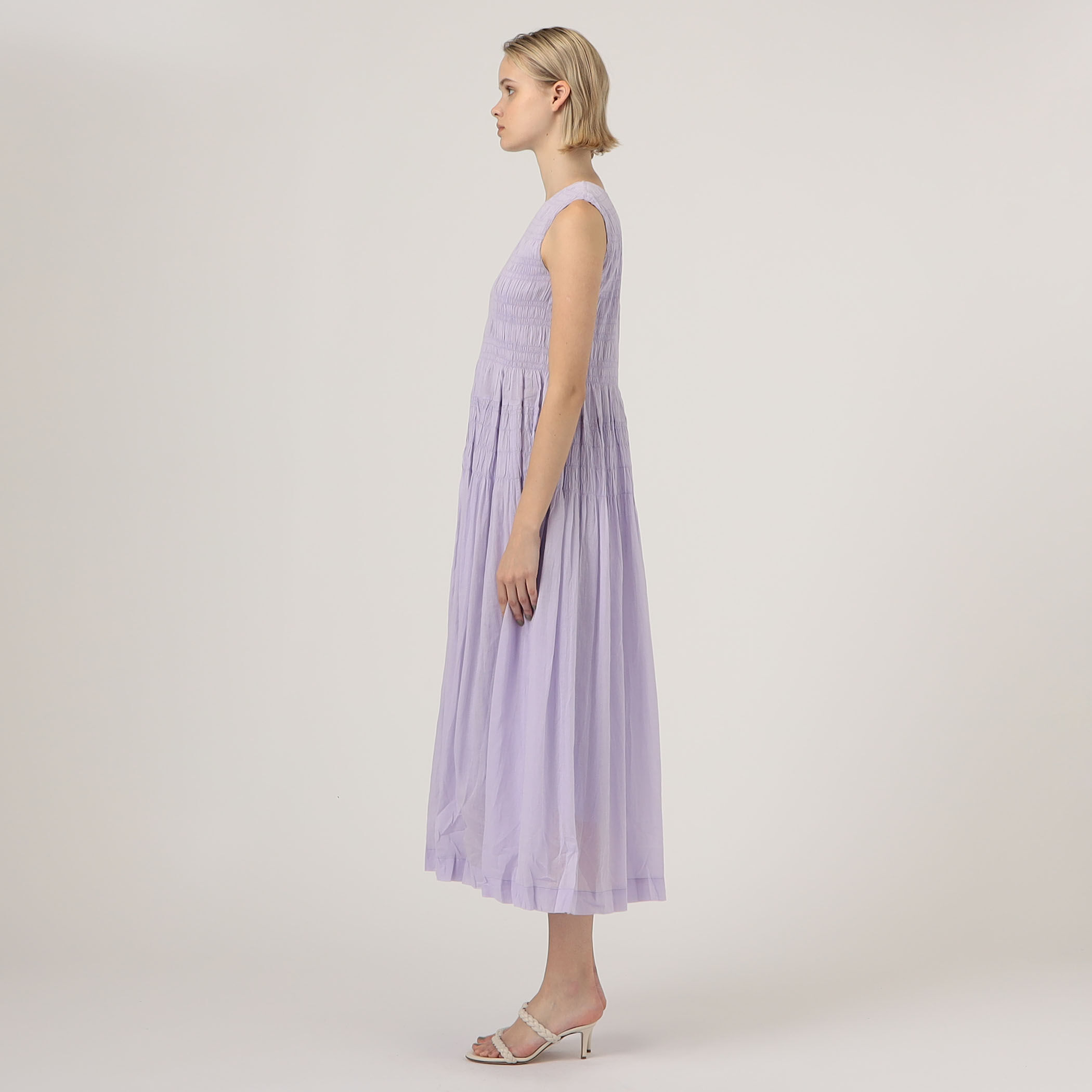 ne Quittez pas COTTON VOILE SHIRRING ドレス