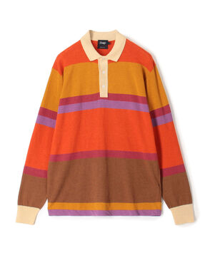 Drake’ｓ STRIPED KNITTED RUGBY コットンリネン ラグビーポロシャツ