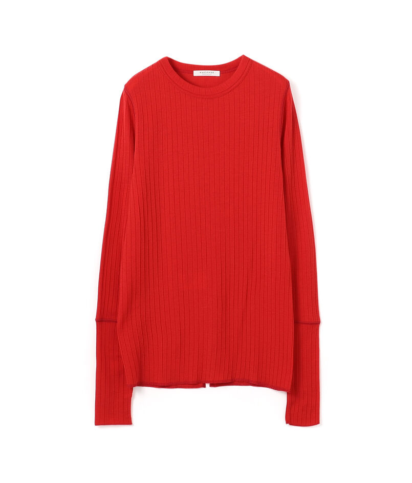 ウールリブ クルーネックプルオーバー