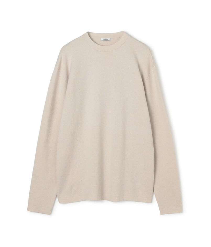 コットンカシミヤクルーネックニット