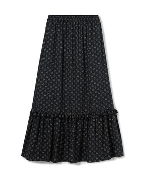 レーヨンプリント ティアードマキシスカート
