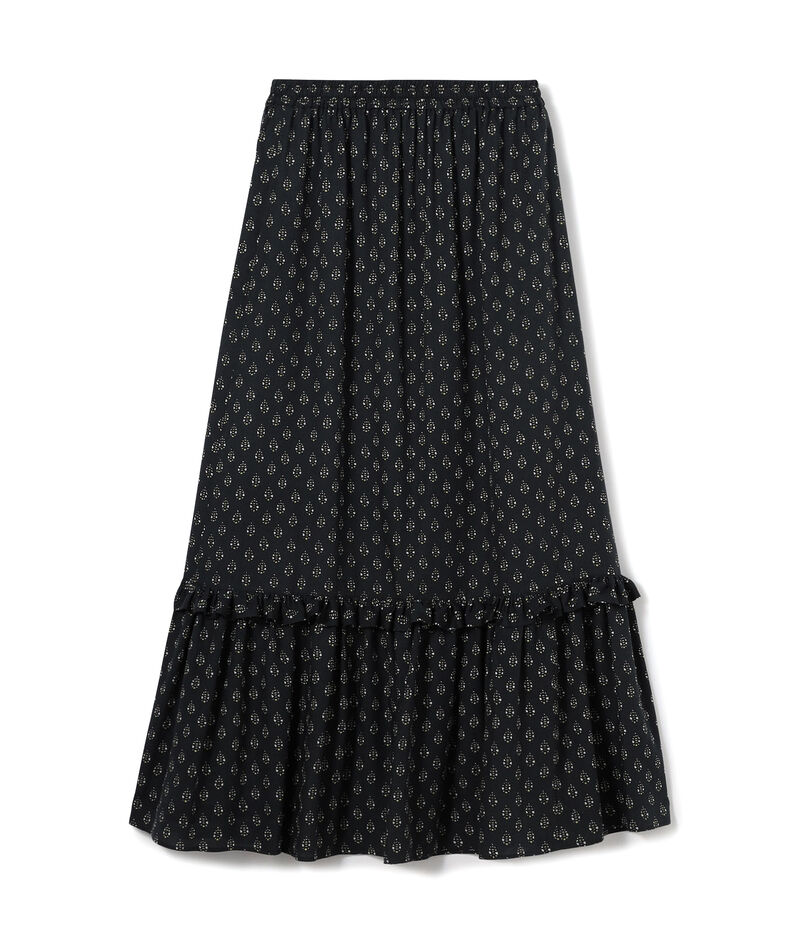 レーヨンプリント ティアードマキシスカート