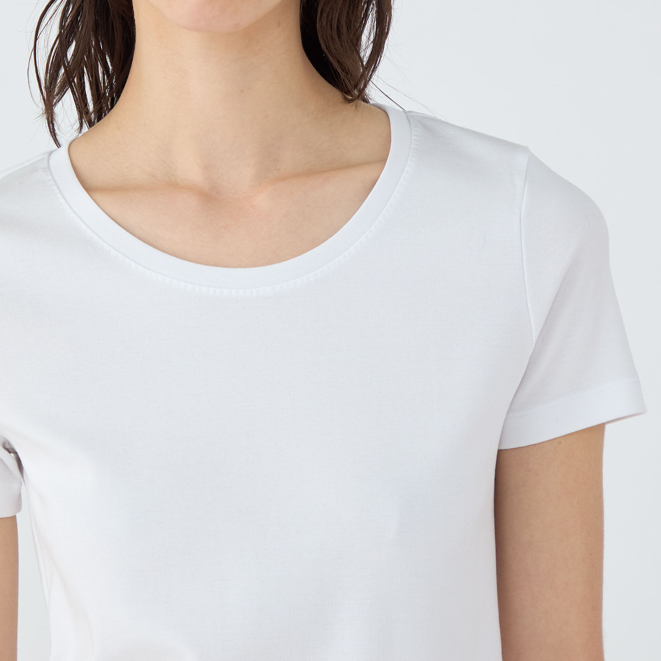 TOMORROWLAND collection トゥモローランド コレクション カットソー Tシャツ プルオーバー 23春夏 ホワイト 白 S(9号) 定番 クルーネック ラウンドネック 半袖 シンプル ベーシック コットン 綿 無地 大人 きれいめ ブランド【レディース】【中古】【美品】 TOMORROWLAND collection tシャツ スーピマコットンジャージー クルー