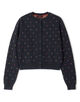 ■CABaN コットンカシミヤ ドットジャカード クルーネックカーディガン