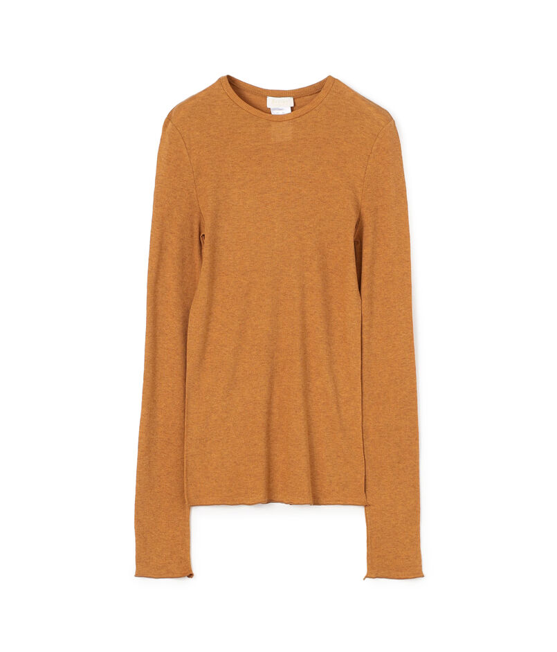 コットンシルクリブ クルーネックプルオーバー