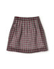 SHUSHU/TONG Low Pleated Skirt リネン チェックスカート