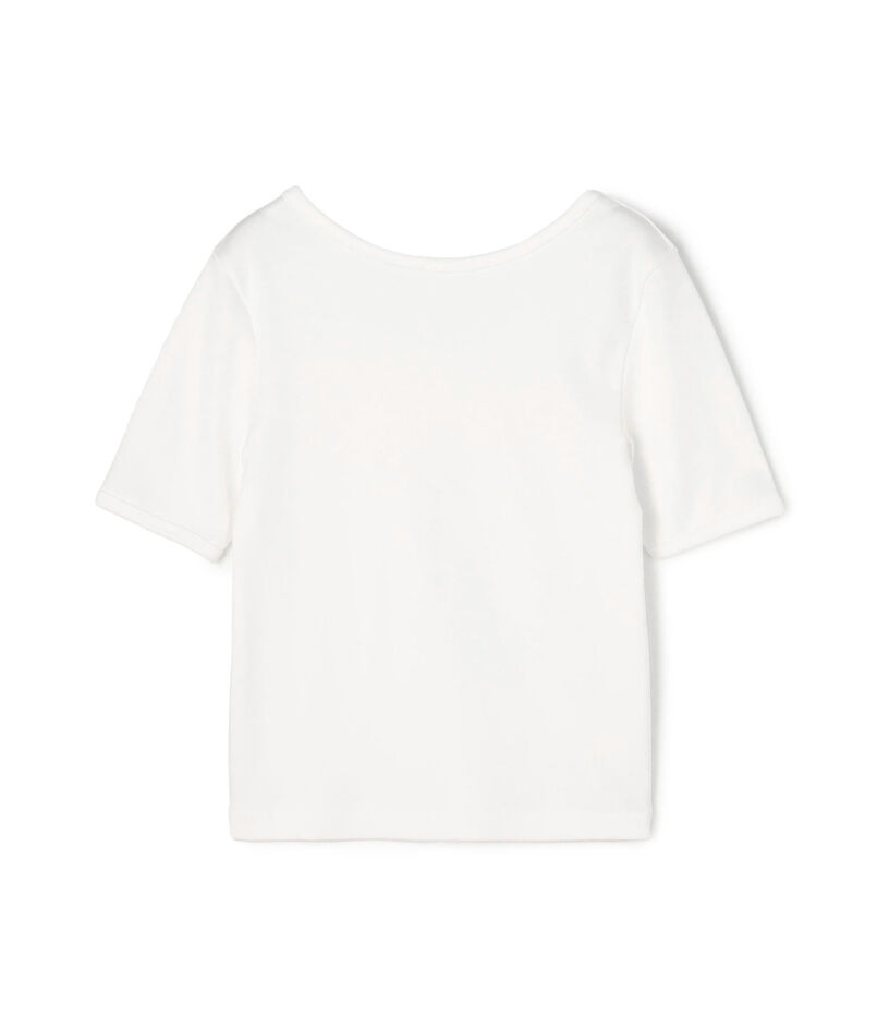 シルキーリブ ボートネックプルオーバー