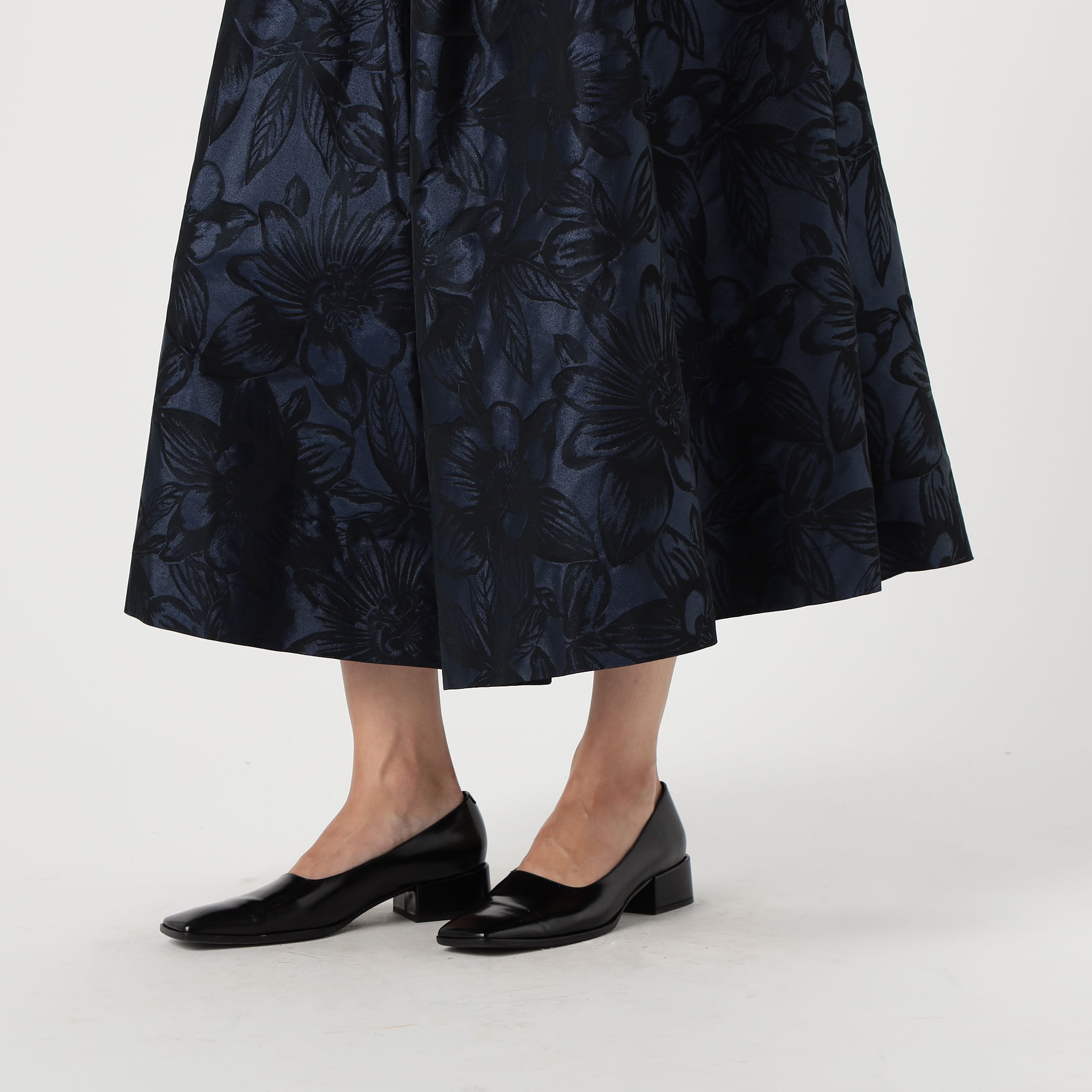 美品✨ ERDEM フラワージャガード フレアスカート 膝丈 タック シルエットフラワージャガードタックスカート | ANAYI/アナイ