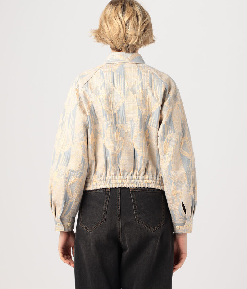 ジオメトリックグリッタージャカード ジップアップブルゾン 