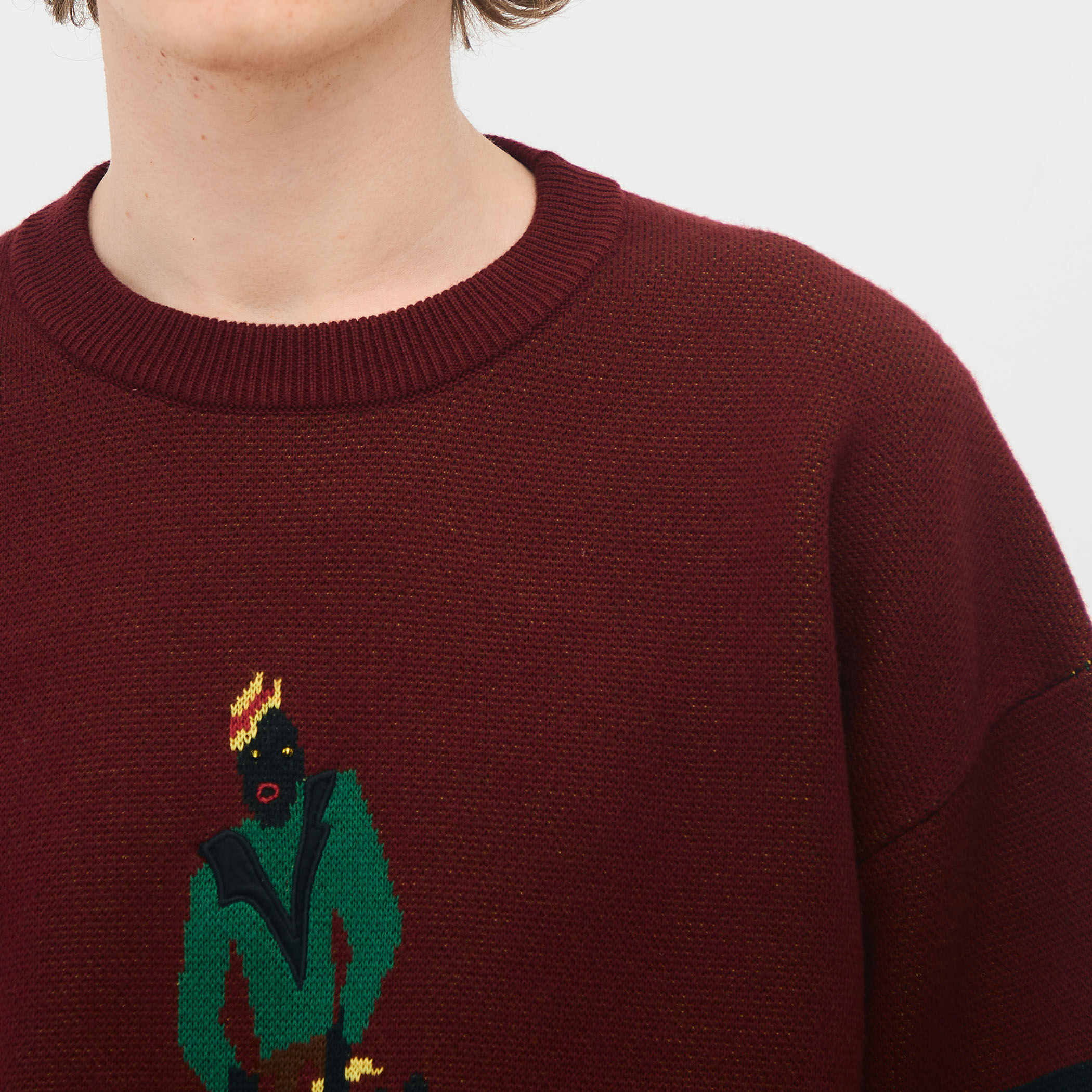 CABaN コットンカシミヤジャカード JAZZ VIBRAPHONE クルーネックプル