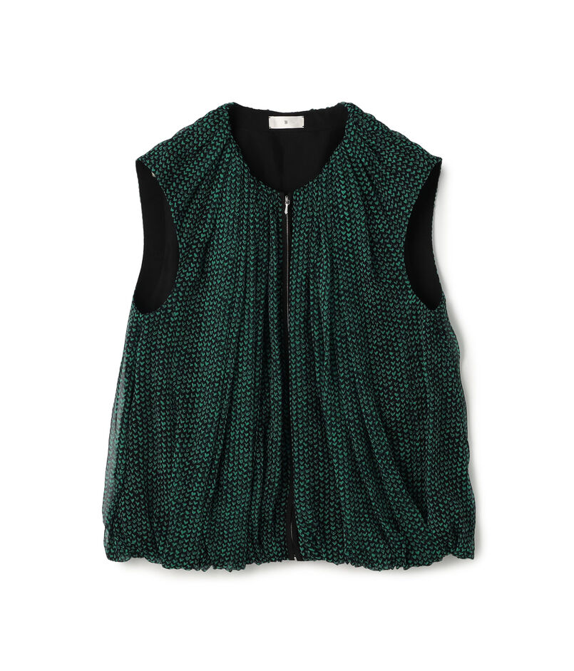 シルク楊柳 2-wayノースリーブブラウス