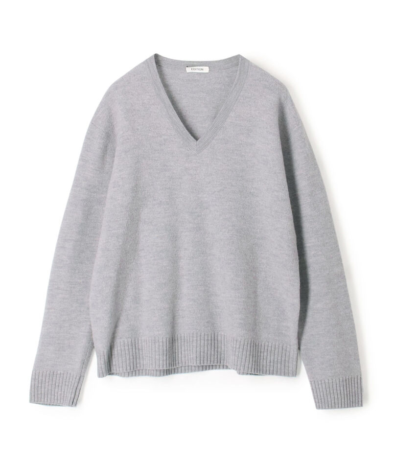 スラブ縮絨 Vネックプルオーバー