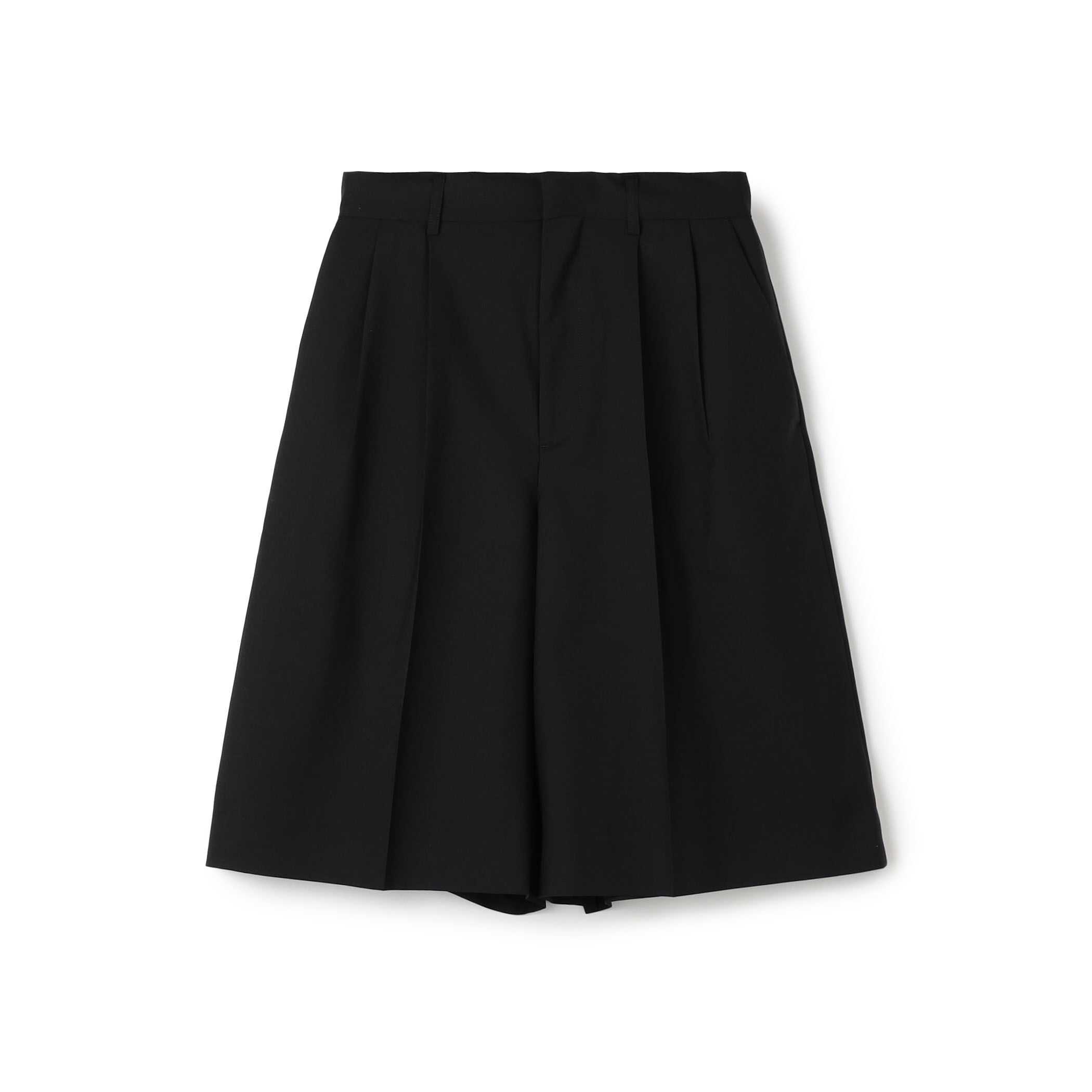 Super120'sウォッシャブルウール タックショートパンツ