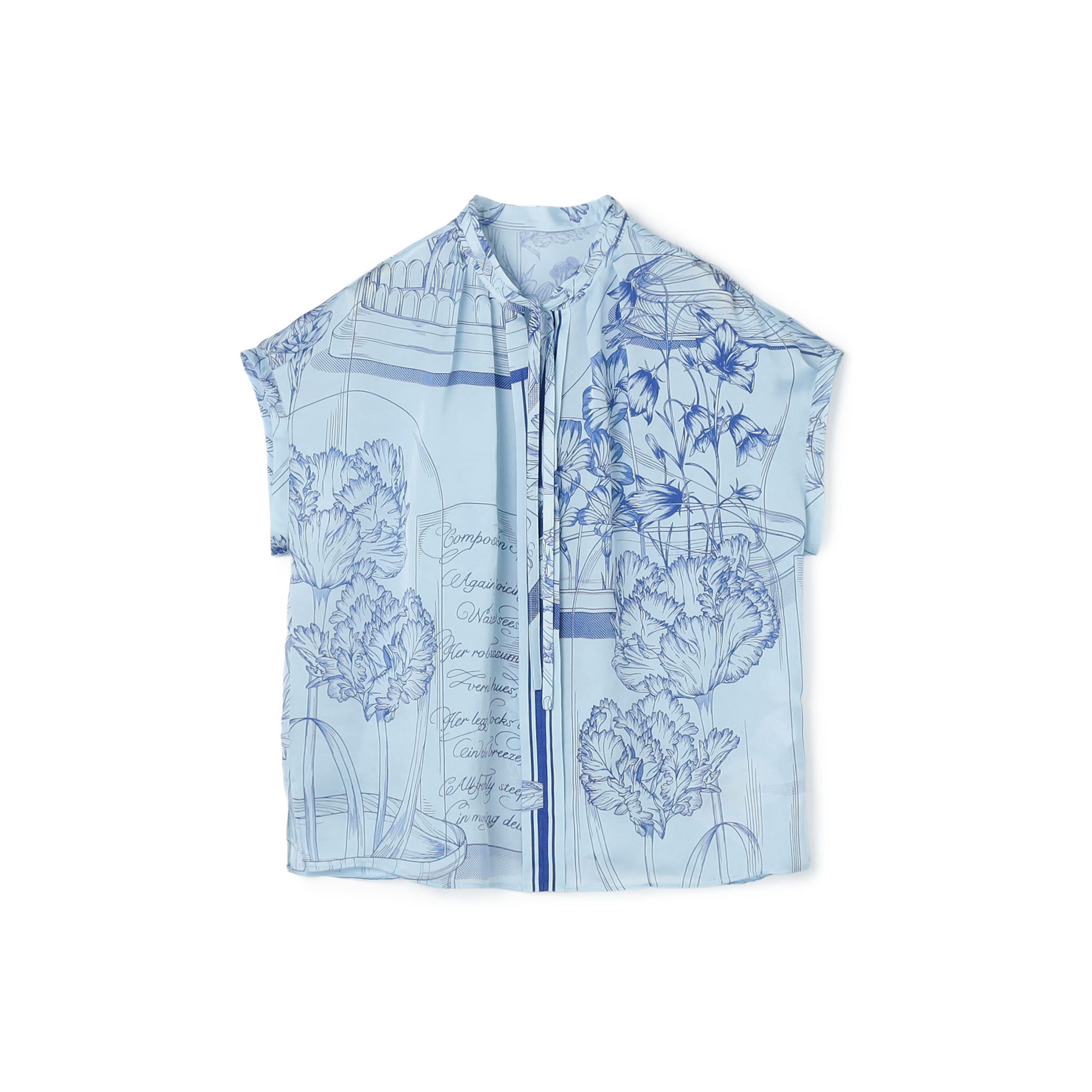 別注】manipuri for Ballsey Glass dome Flower ボウタイブラウス
