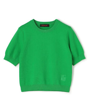 コットンカシミヤ クルーネックハーフスリーブプルオーバー