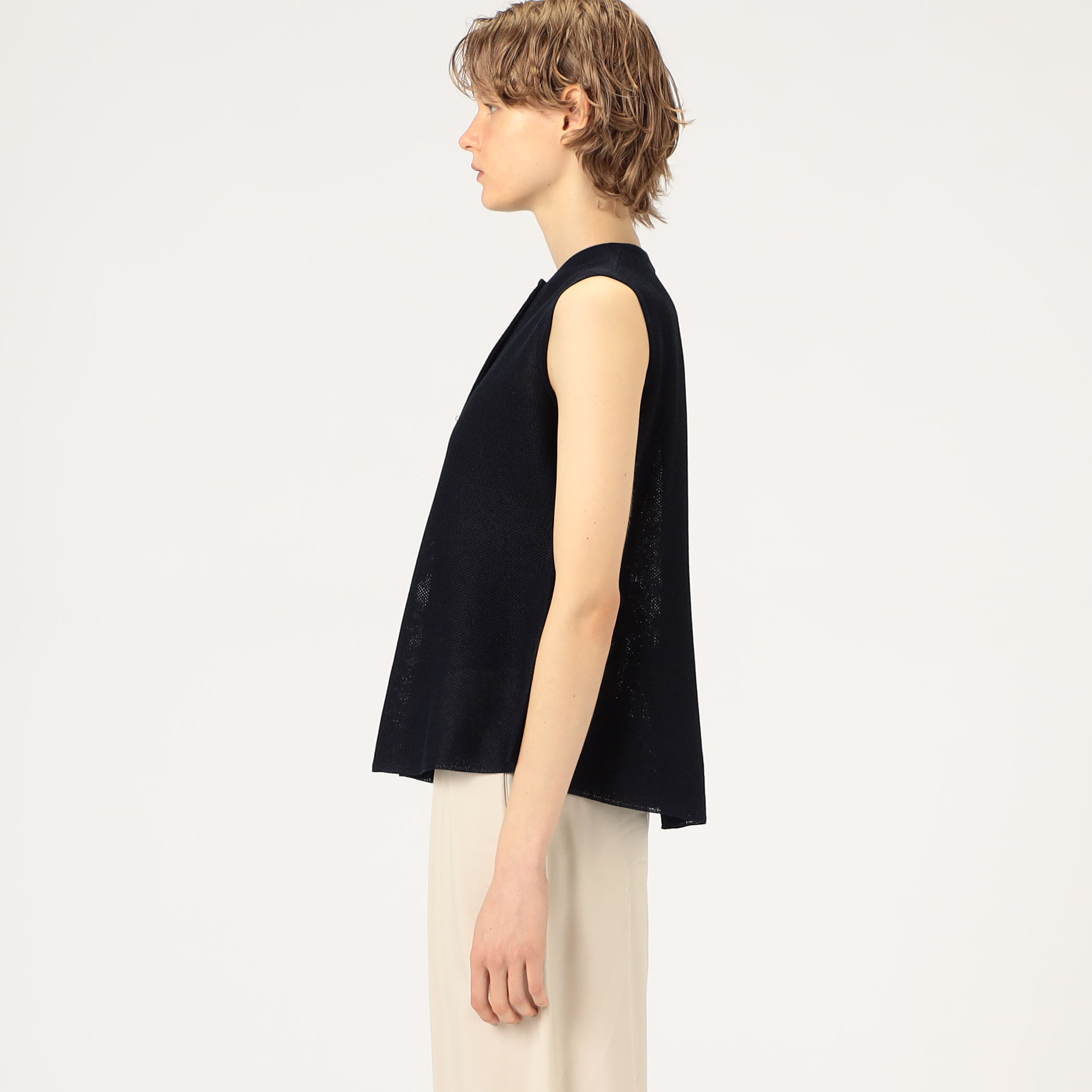 BALLSEY パールメッシュコンビ ペプラムプルオーバー 定価23100円 ベスト 25SS アイボリー レディース ボールジー【中古】6-0408M∞ Ballsey - BALLSEY パールメッシュコンビ ペプラムプルオーバー 定価