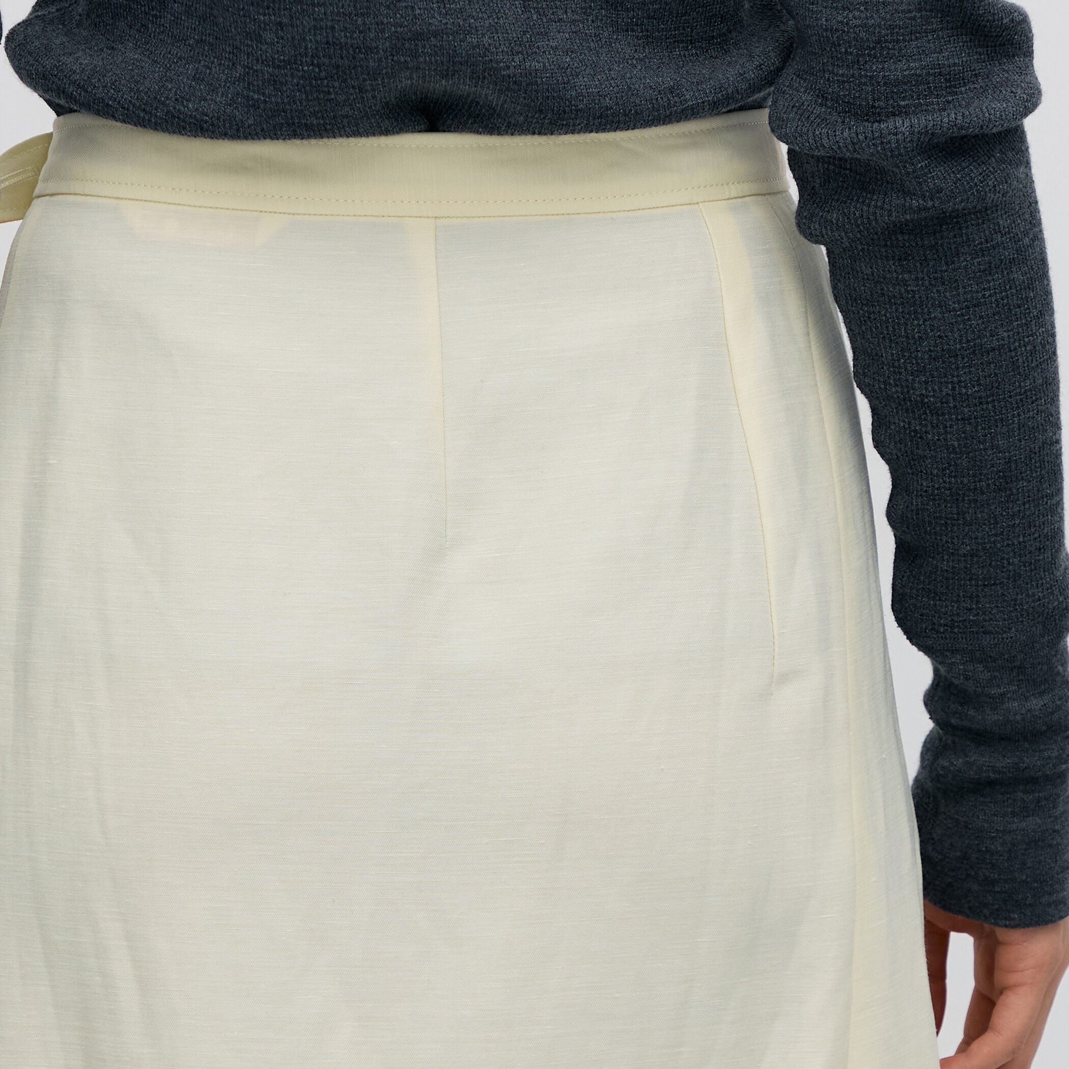 BACCA ナイロンリネンビンテージギャバジン レースコンビラップスカート ナイロンリネンビンテージギャバジン レースコンビラップスカート