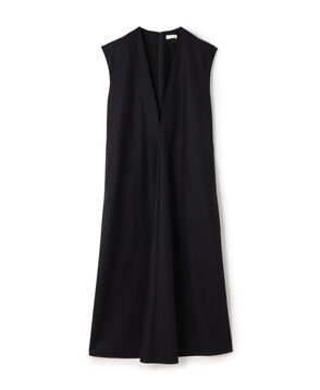 カレッジフラノ Vネックロングドレス