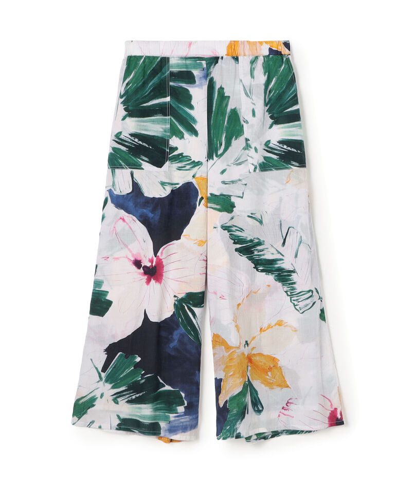 インドコットンプリント イージーワイドパンツ