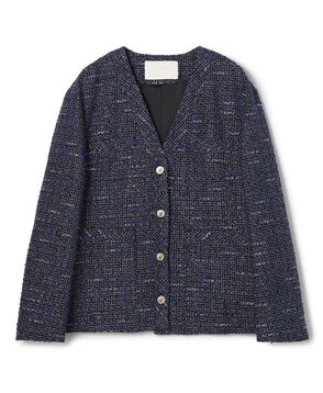 エアリーファンシーツイード Vカラージャケット
