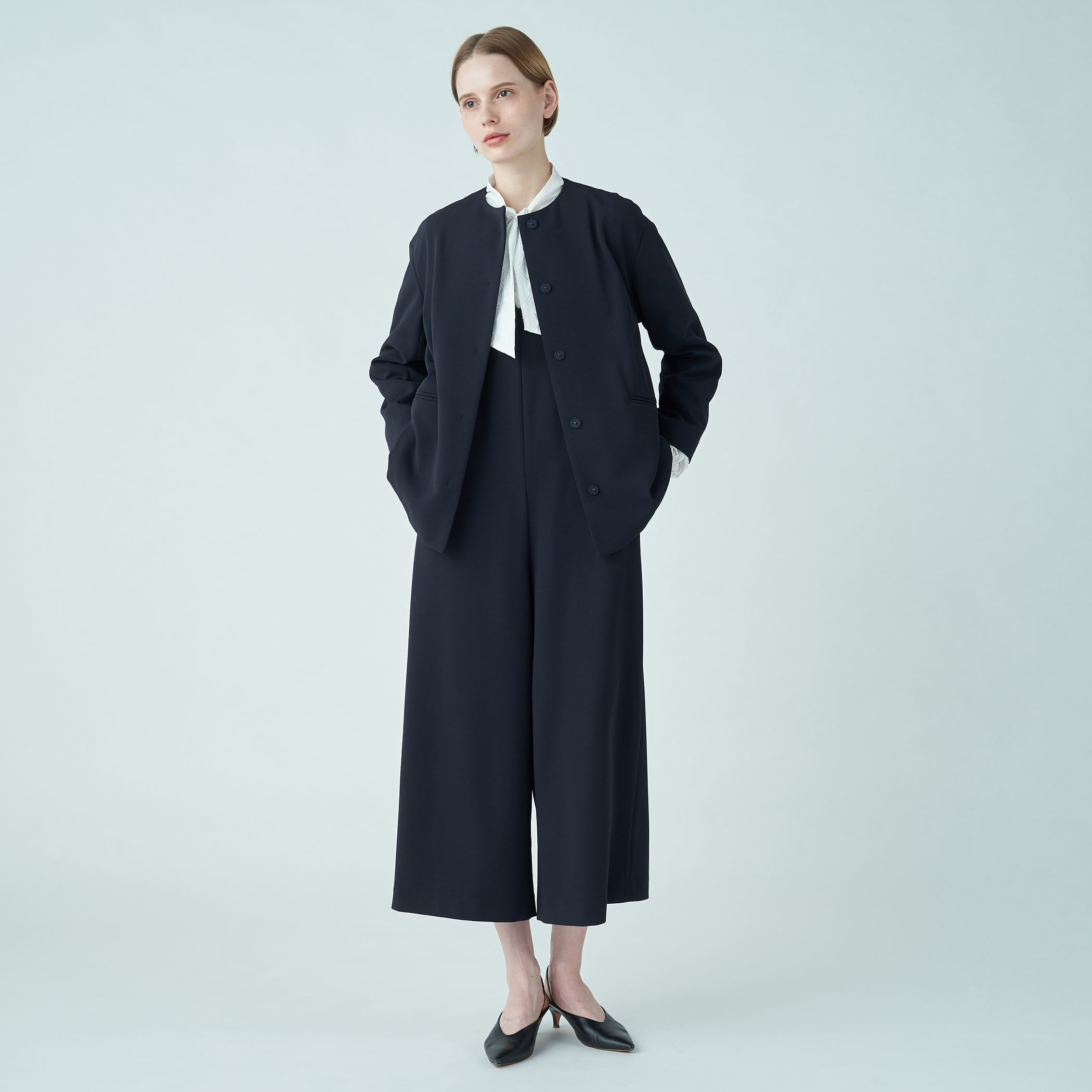 楽天市場】Ballsey(ボールジィ) ジョーゼットジャージー ノーカラージャケット(11-07-41-07037) :  news-webshop（ニューズ）