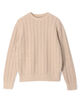 ウールカシミヤシルク リブクルーネックプルオーバーニット