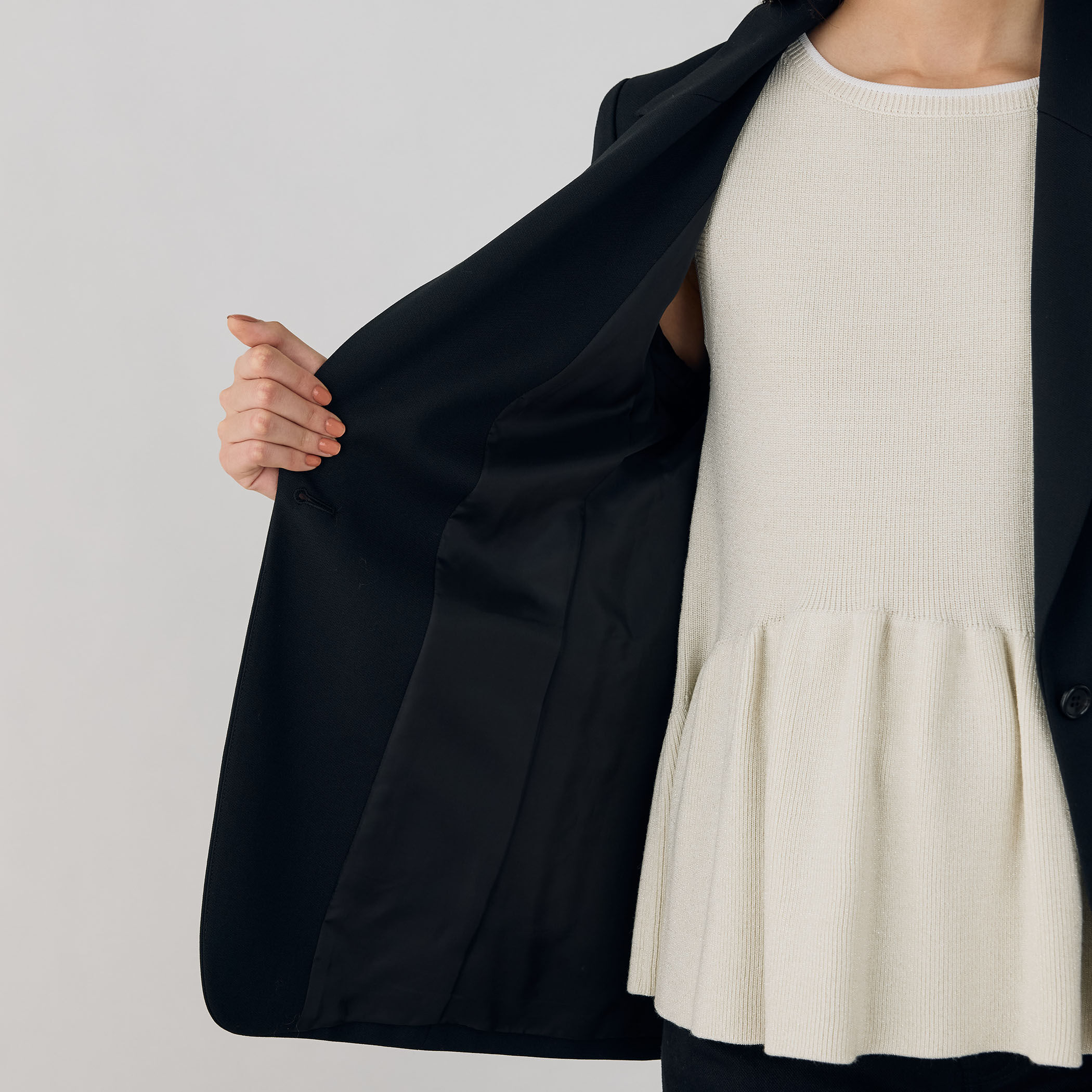 ポリエステルウールバラシャ ノッチドラペルジャケット