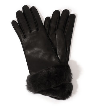 CARIDEI ファー レザーグローブ