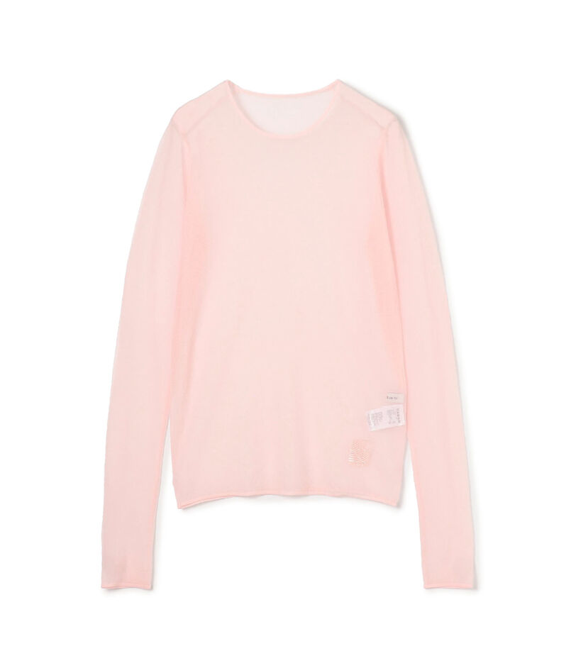 コットンナイロンストレッチ シアークルーネックプルオーバー